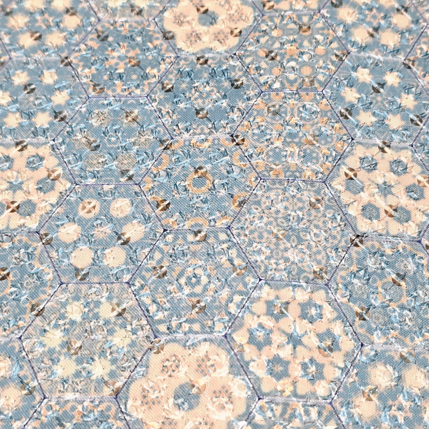 Poly Cotton Embroidered Fabric