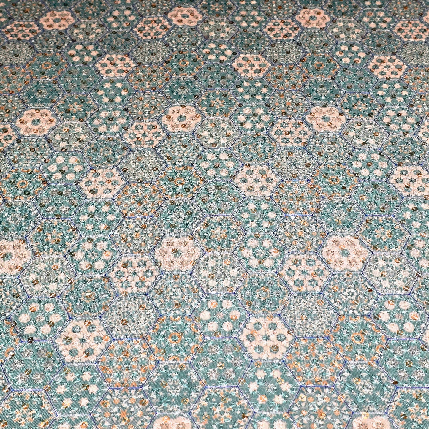 Poly Cotton Embroidered Fabric