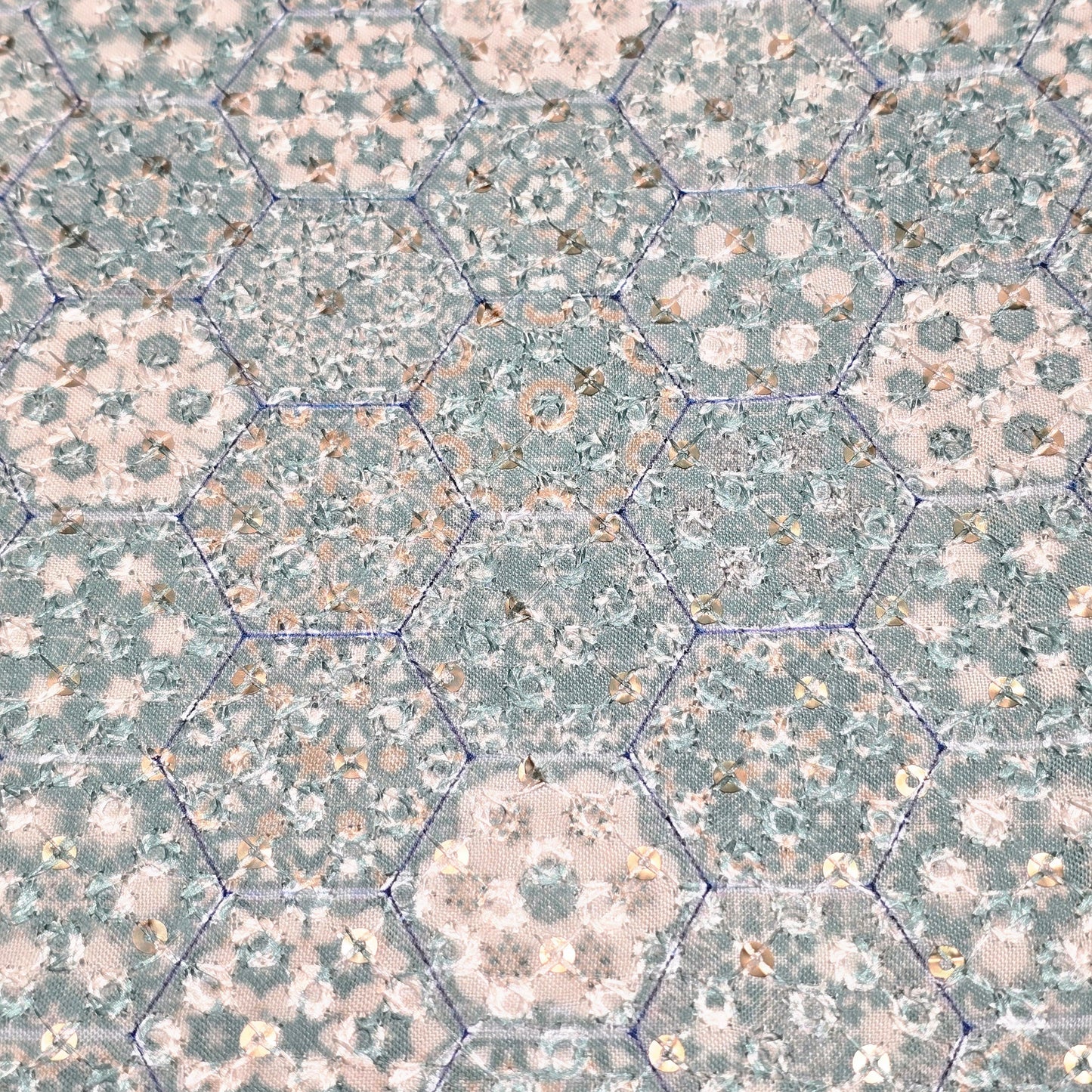 Poly Cotton Embroidered Fabric