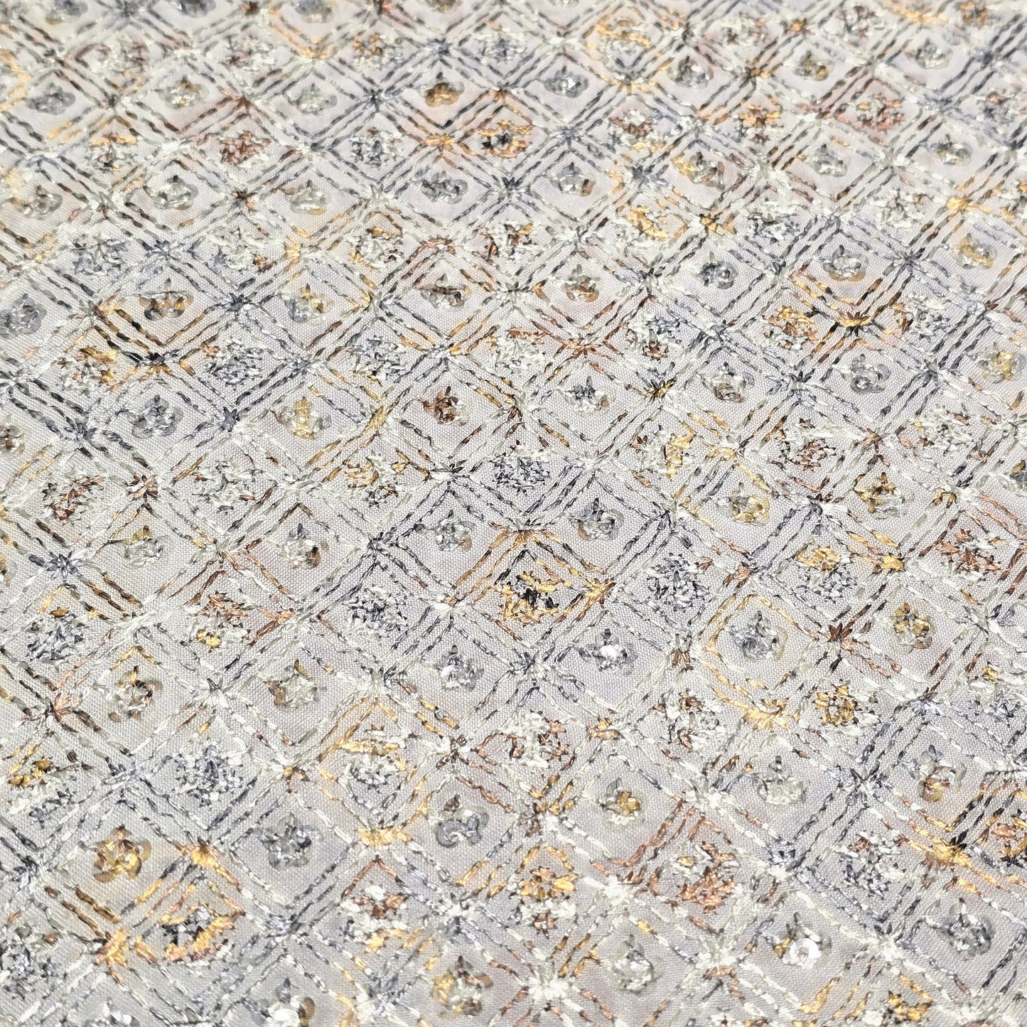 Poly Cotton Embroidered Fabric
