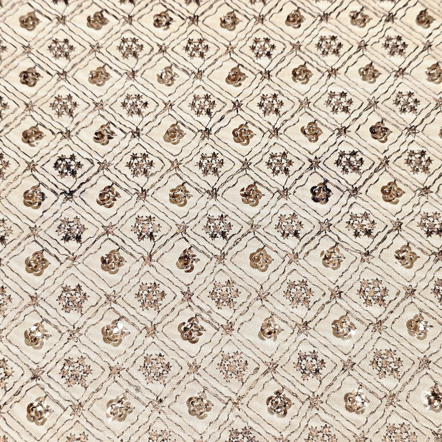 Poly Cotton Embroidered Fabric