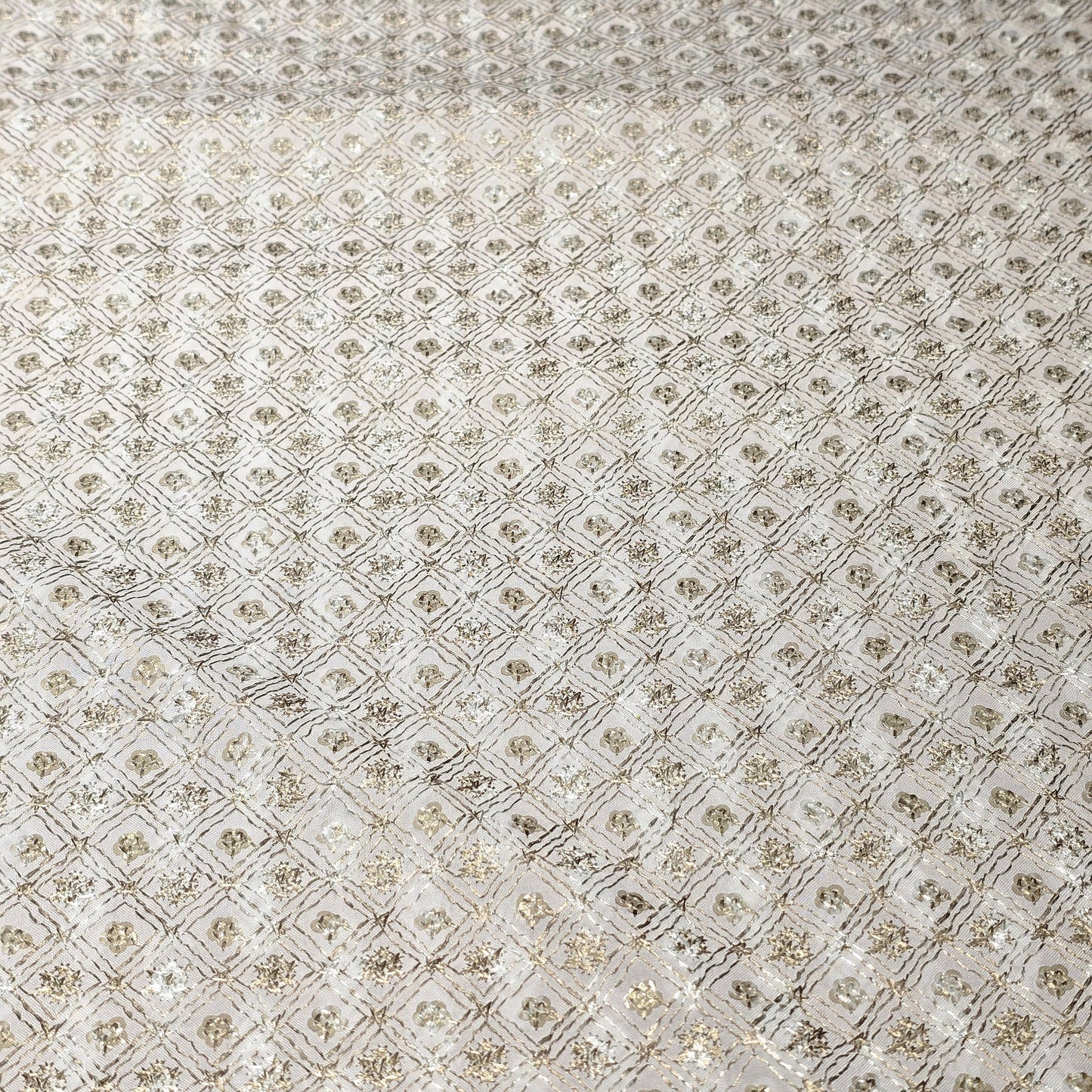 Poly Cotton Embroidered Fabric