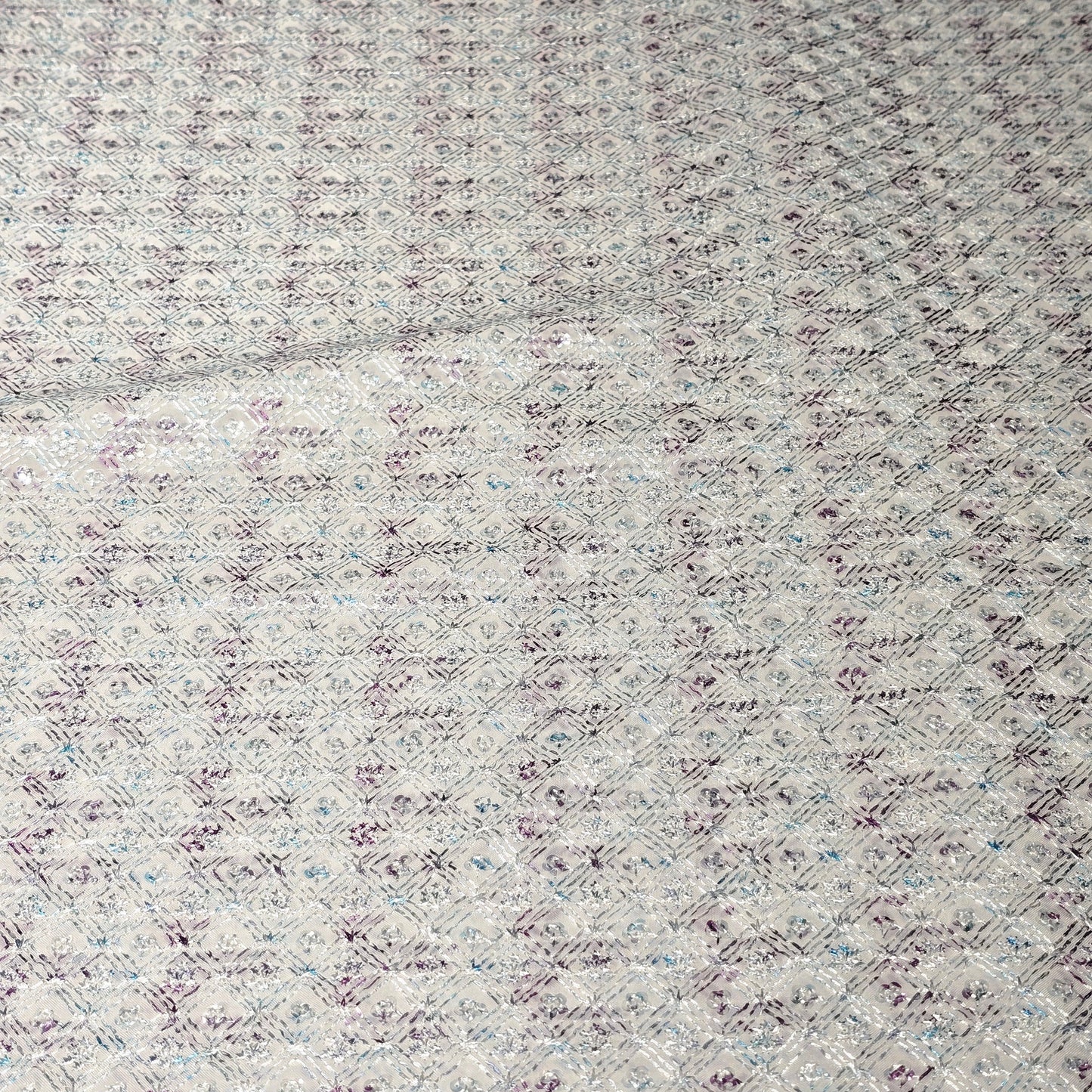 Poly Cotton Embroidered Fabric
