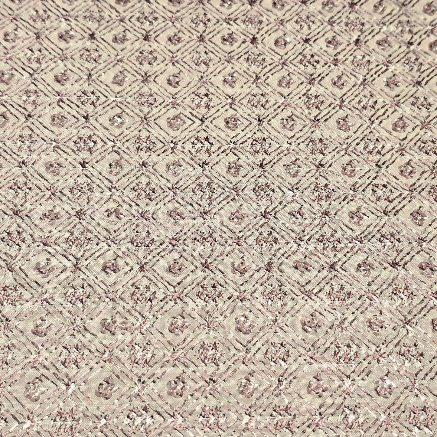 Poly Cotton Embroidered Fabric