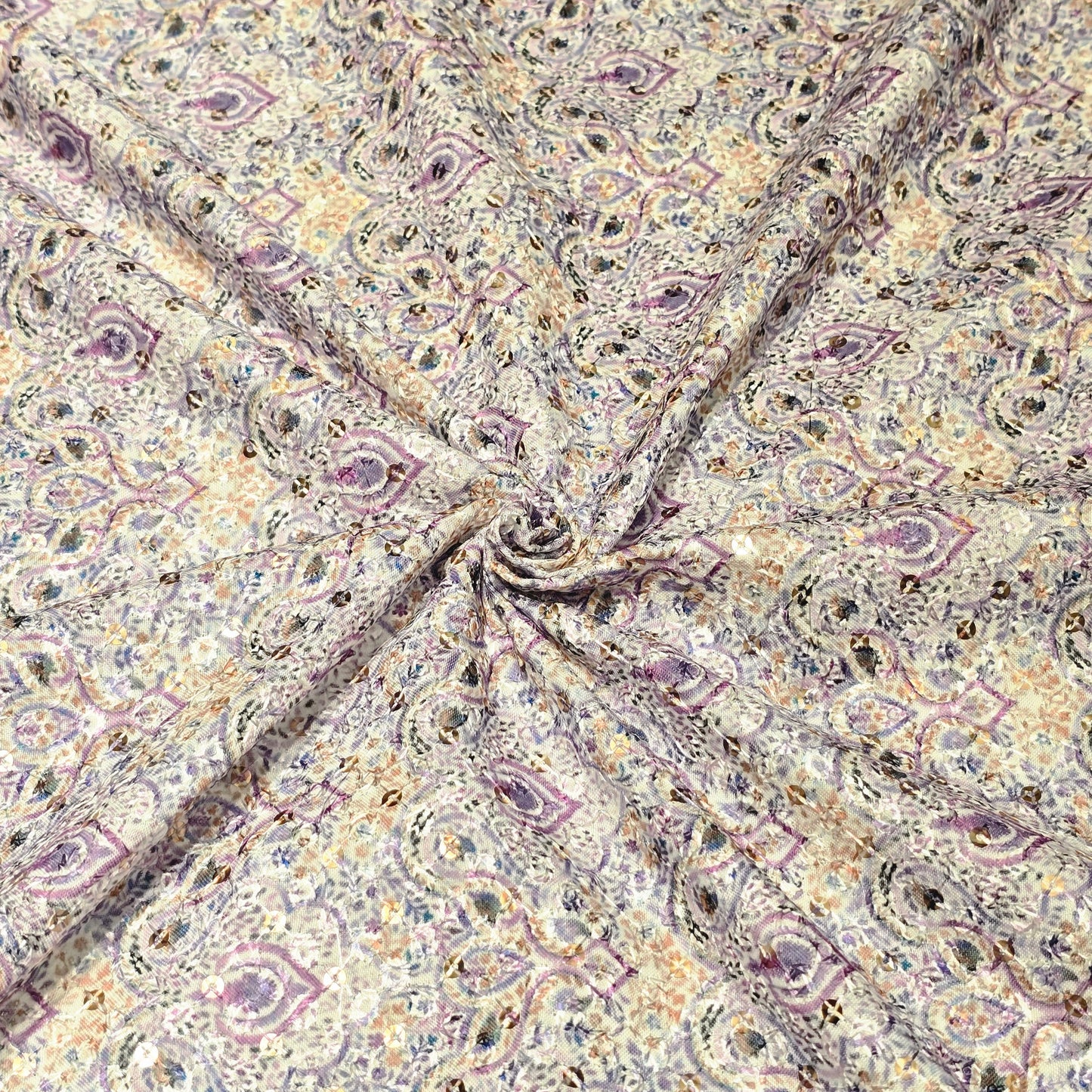 Poly Cotton Embroidered Fabric