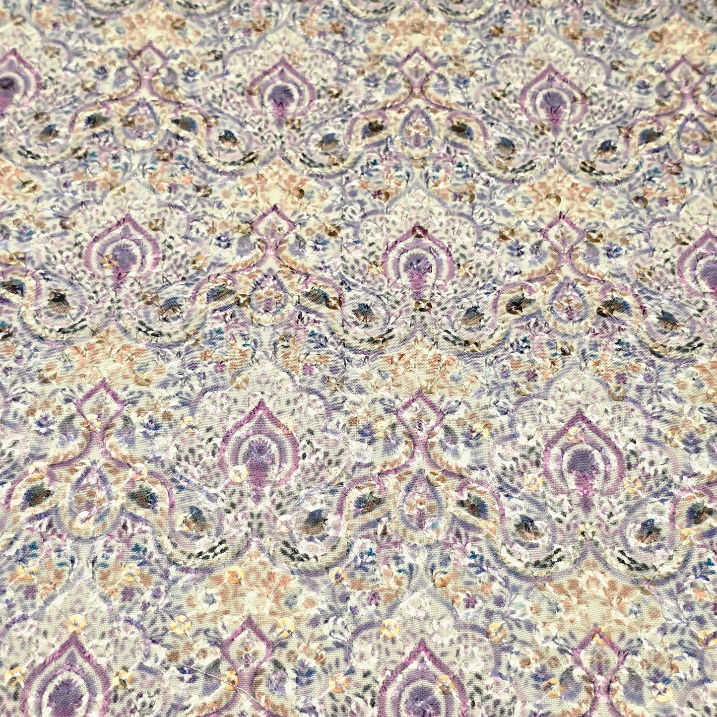 Poly Cotton Embroidered Fabric