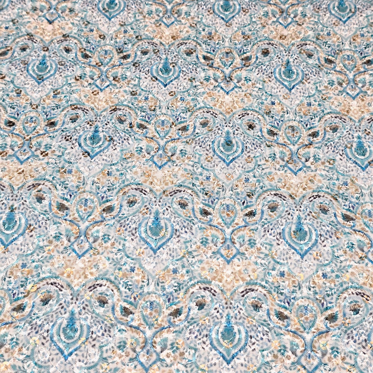 Poly Cotton Embroidered Fabric