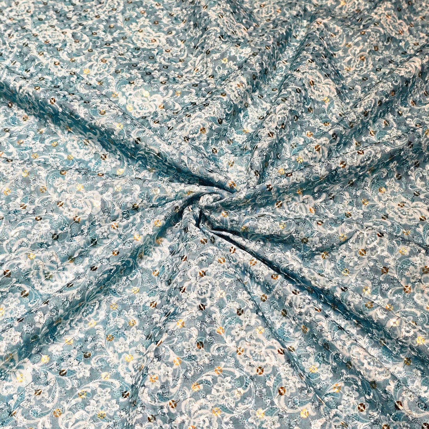 Poly Cotton Embroidered Fabric