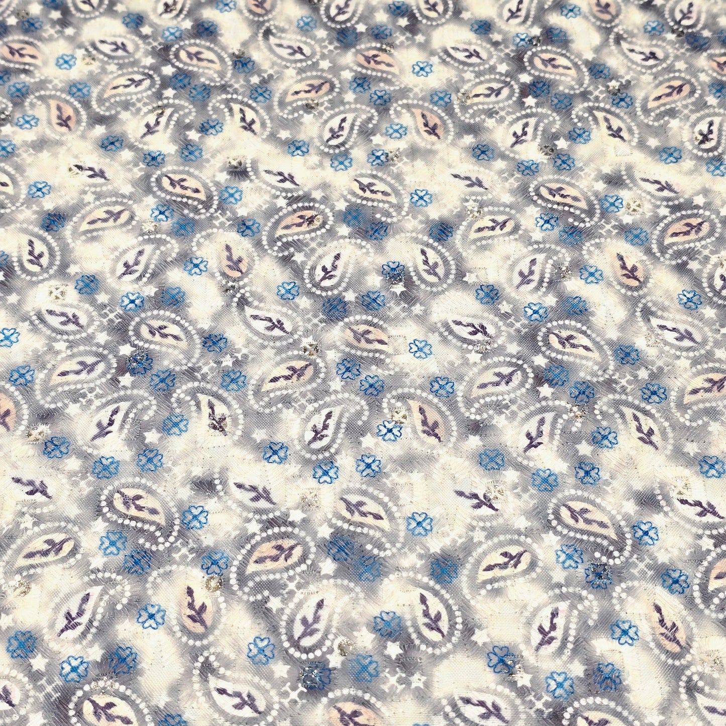 Poly Cotton Embroidered Fabric