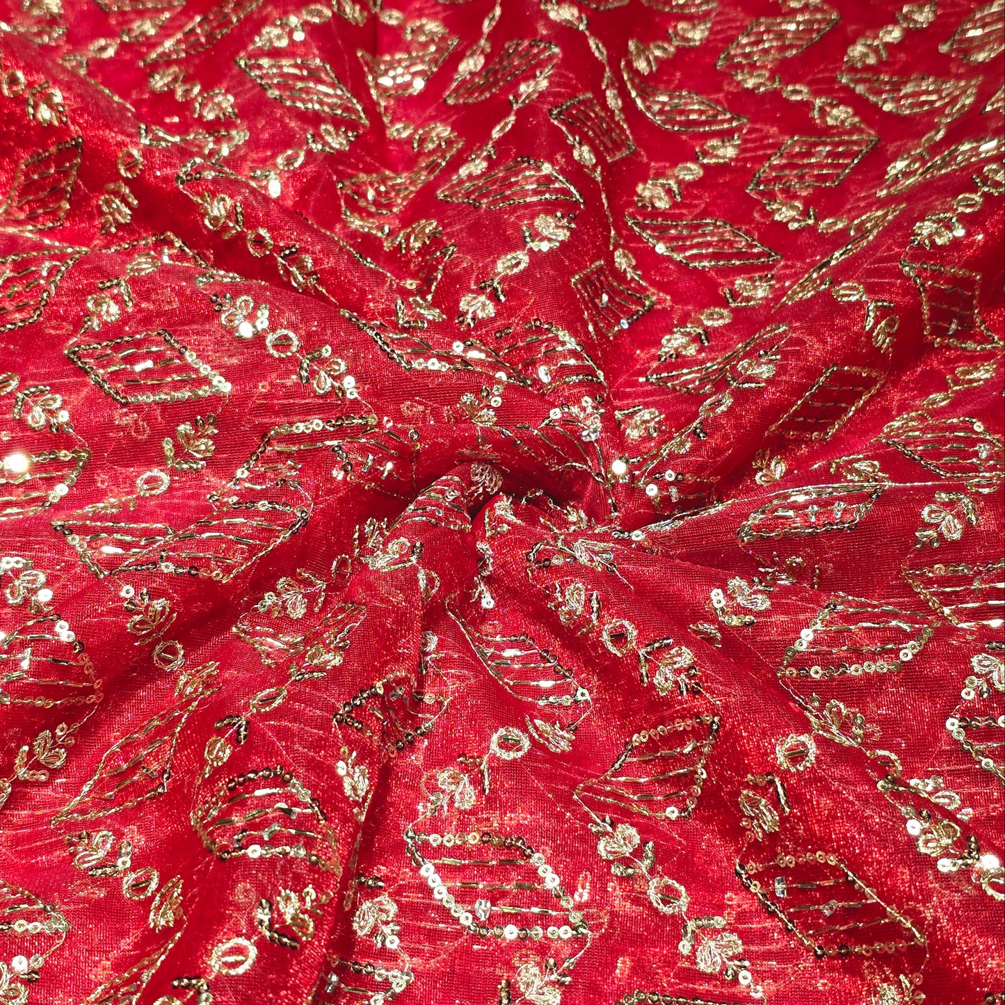 Shimmer Net Embroidered Fabric