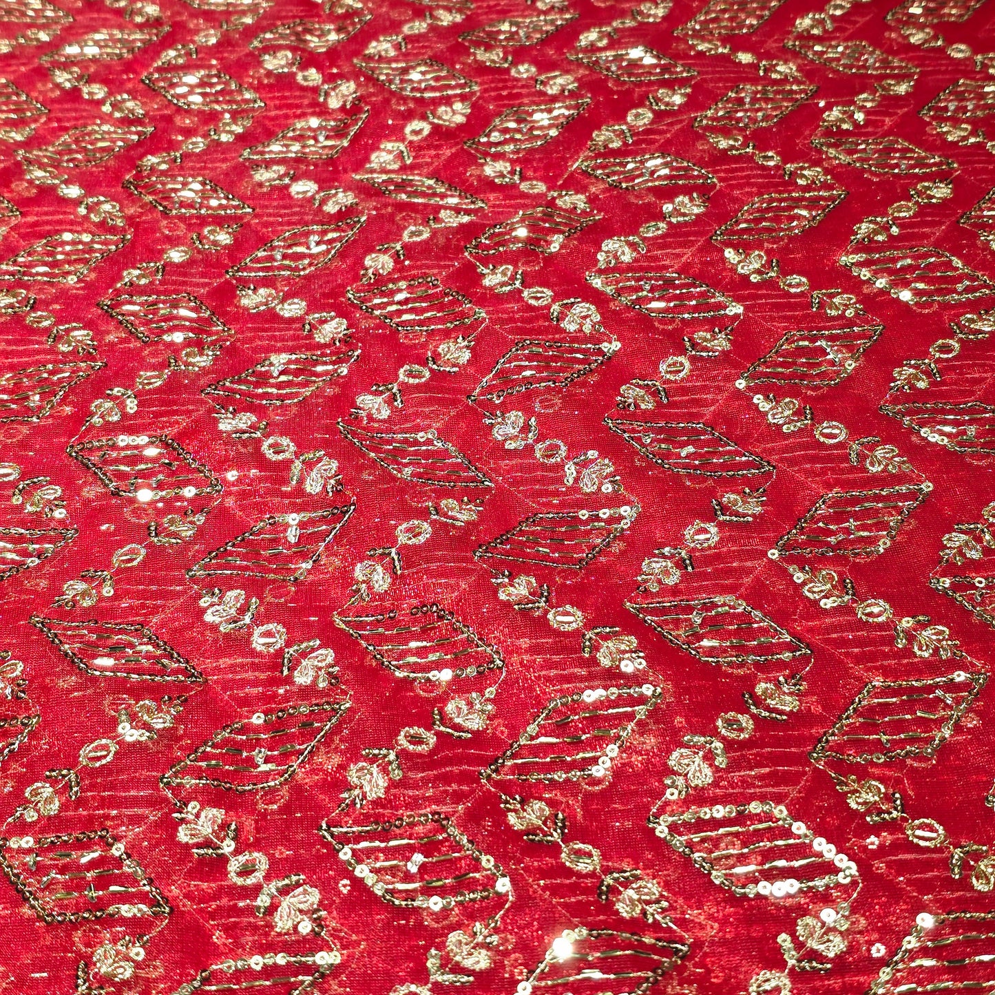 Shimmer Net Embroidered Fabric