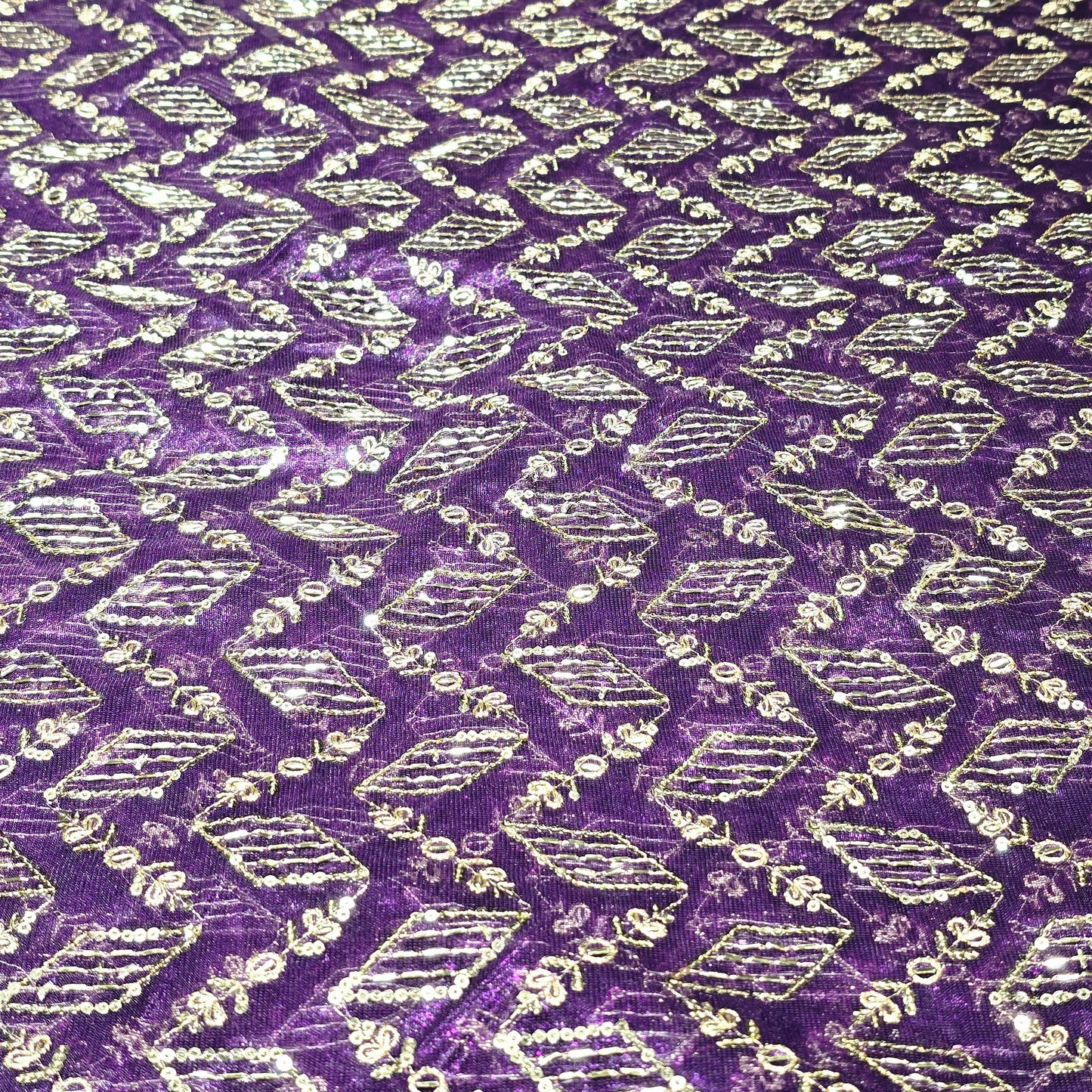 Shimmer Net Embroidered Fabric