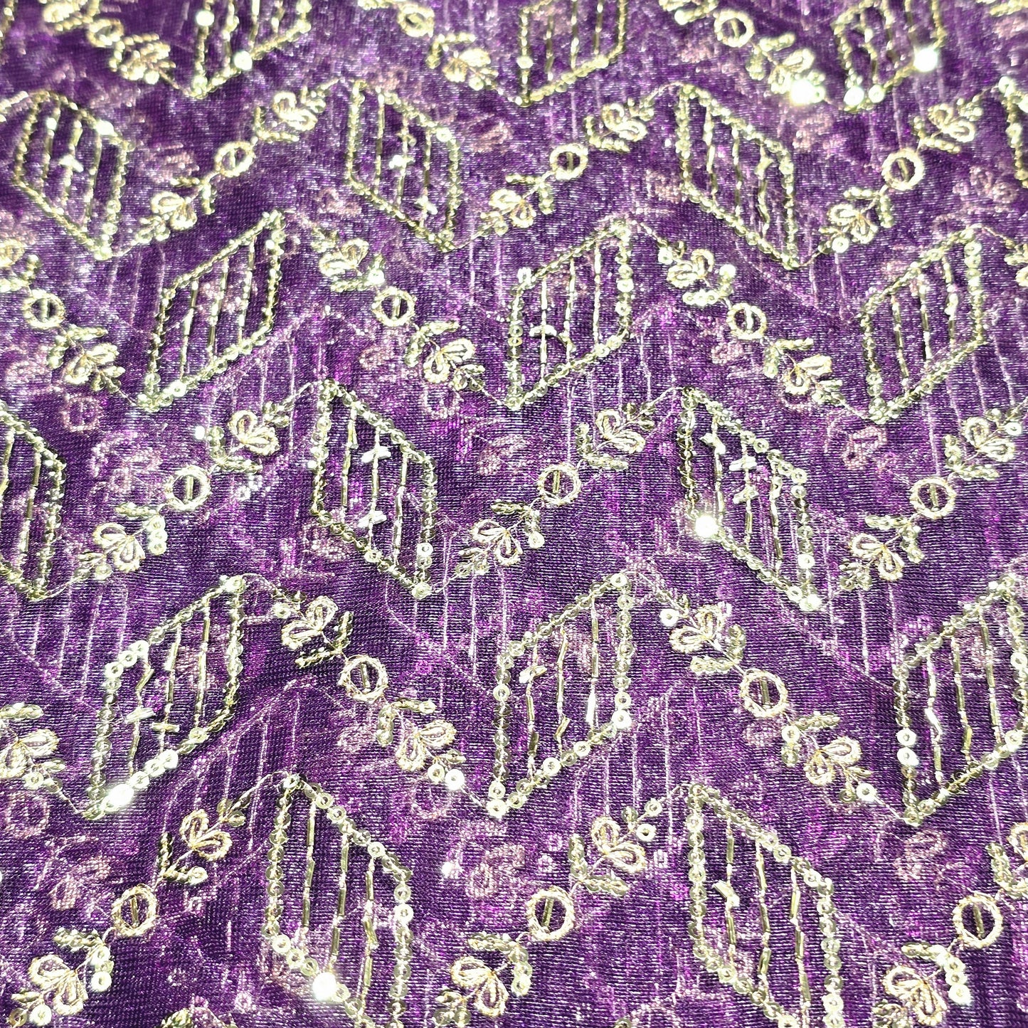 Shimmer Net Embroidered Fabric