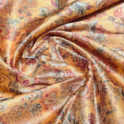 Art Silk Digital Print Fabric with Running Border.