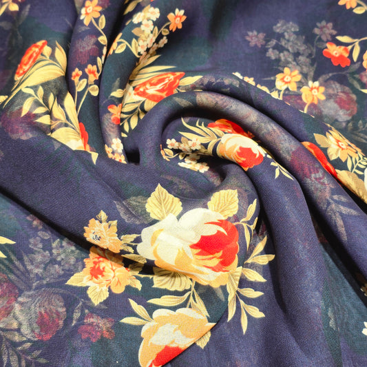 Georgette Floral Digital Print Fabric