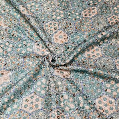 Poly Cotton Embroidered Fabric
