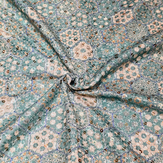 Poly Cotton Embroidered Fabric