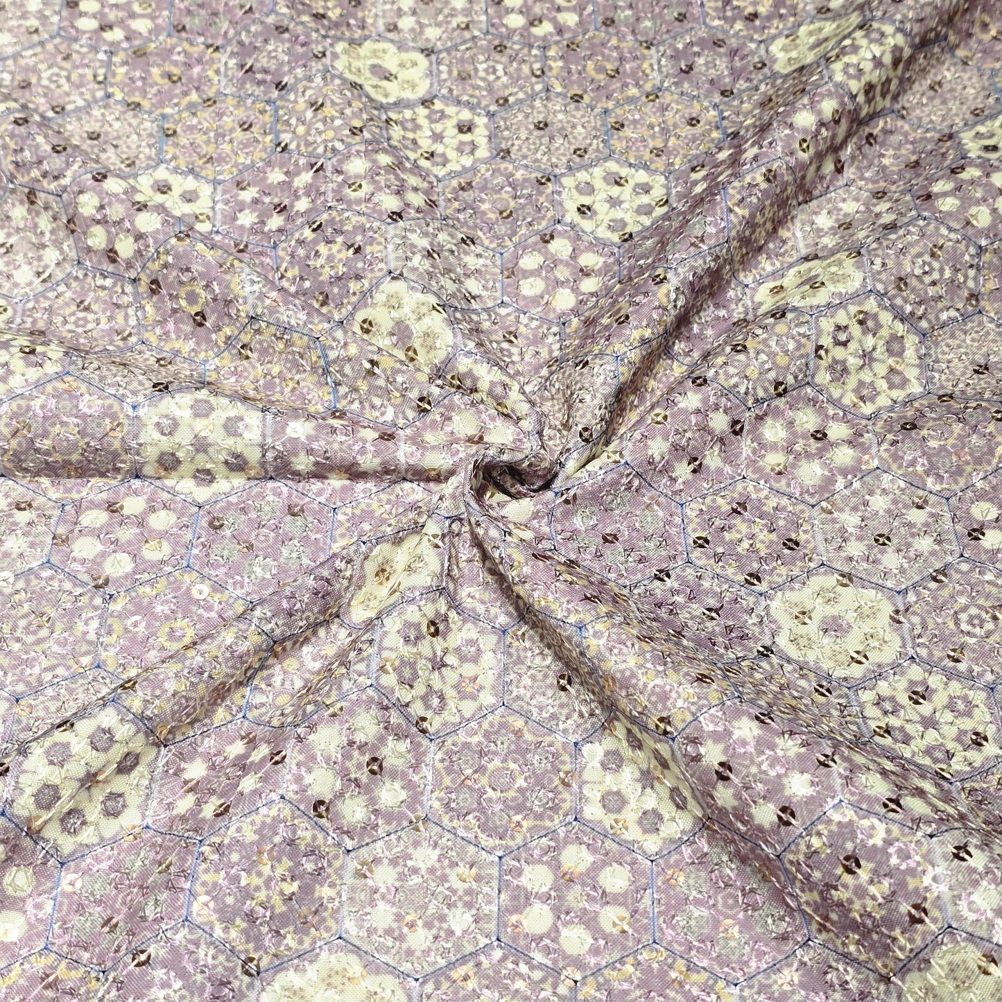 Poly Cotton Embroidered Fabric