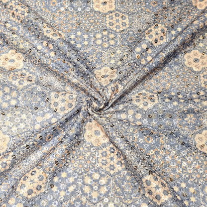 Poly Cotton Embroidered Fabric