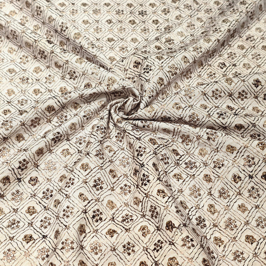 Poly Cotton Embroidered Fabric