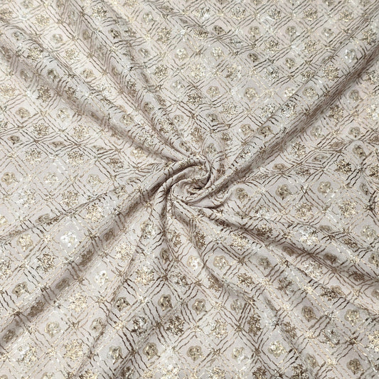 Poly Cotton Embroidered Fabric