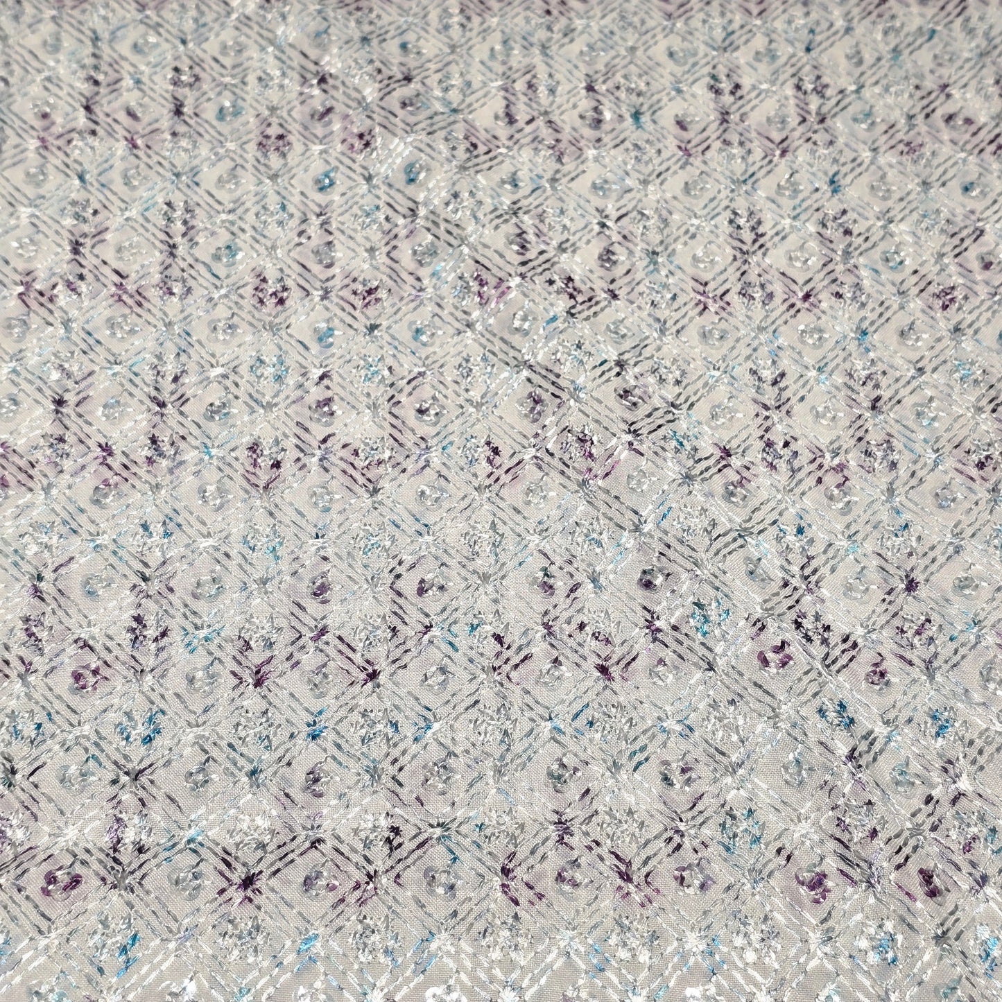 Poly Cotton Embroidered Fabric