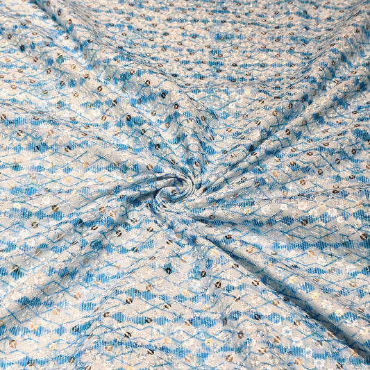 Poly Cotton Embroidered Fabric