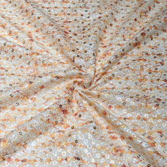 Poly Cotton Embroidered Fabric