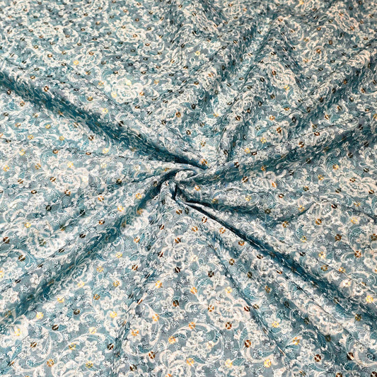 Poly Cotton Embroidered Fabric