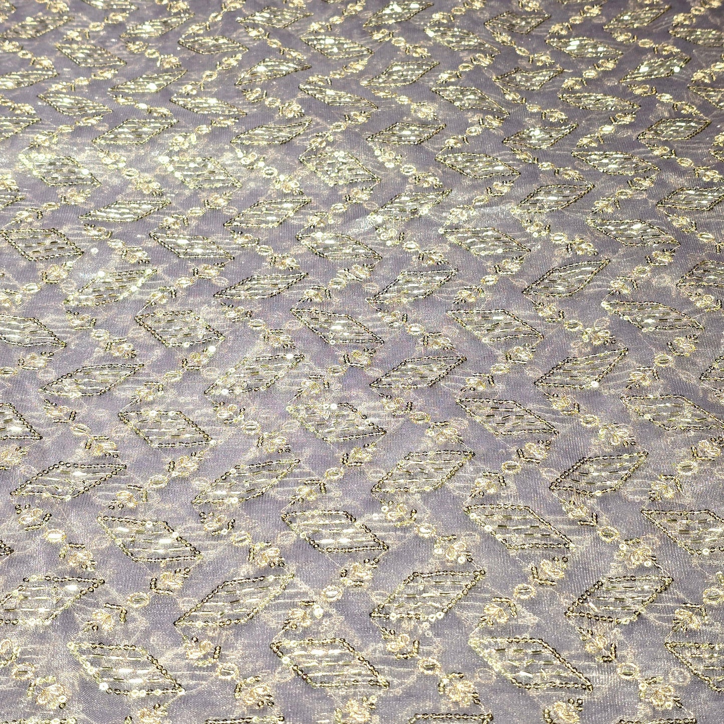 Shimmer Net Embroidered Fabric