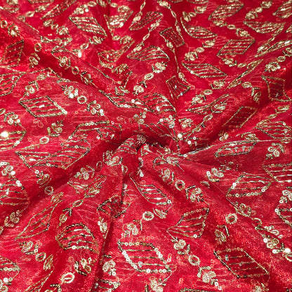 Shimmer Net Embroidered Fabric