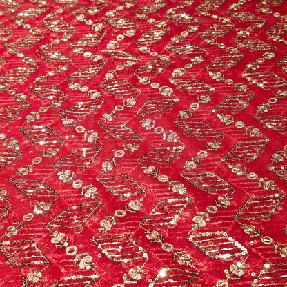 Shimmer Net Embroidered Fabric