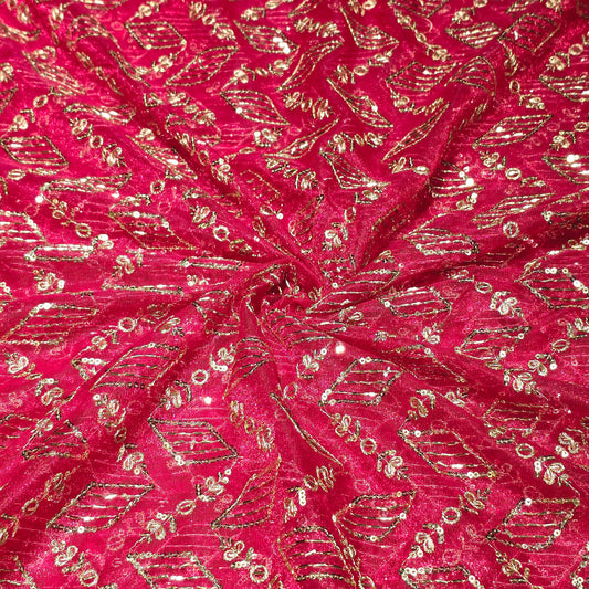 Shimmer Net Embroidered Fabric