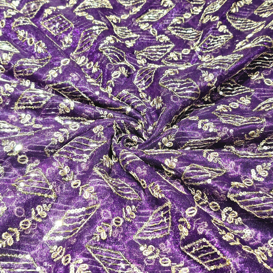 Shimmer Net Embroidered Fabric