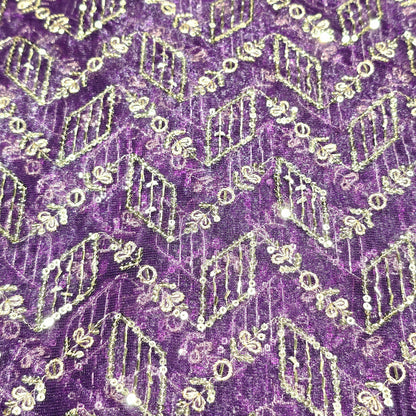 Shimmer Net Embroidered Fabric