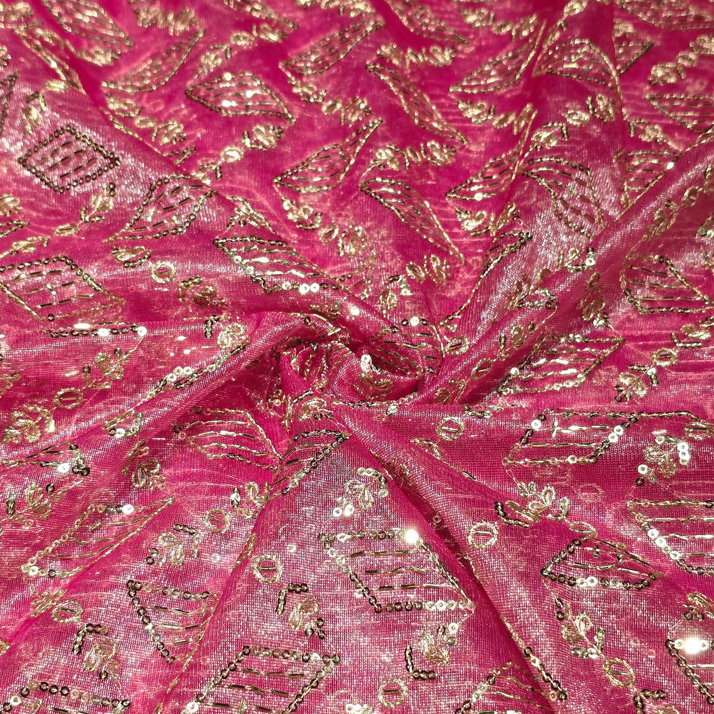 Shimmer Net Embroidered Fabric