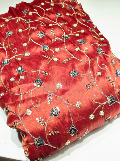 Chandania silk with jerry embroidery design