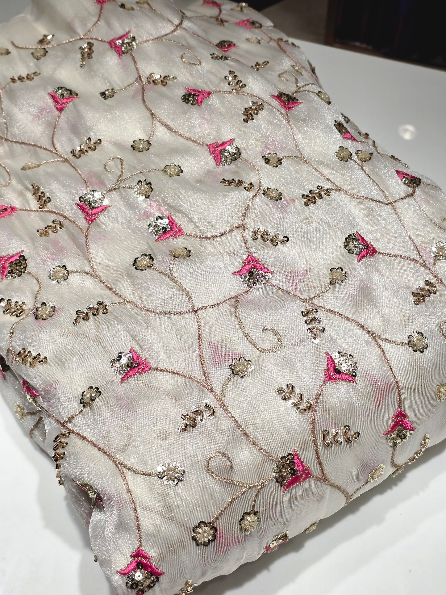 Chandania silk with jerry embroidery design