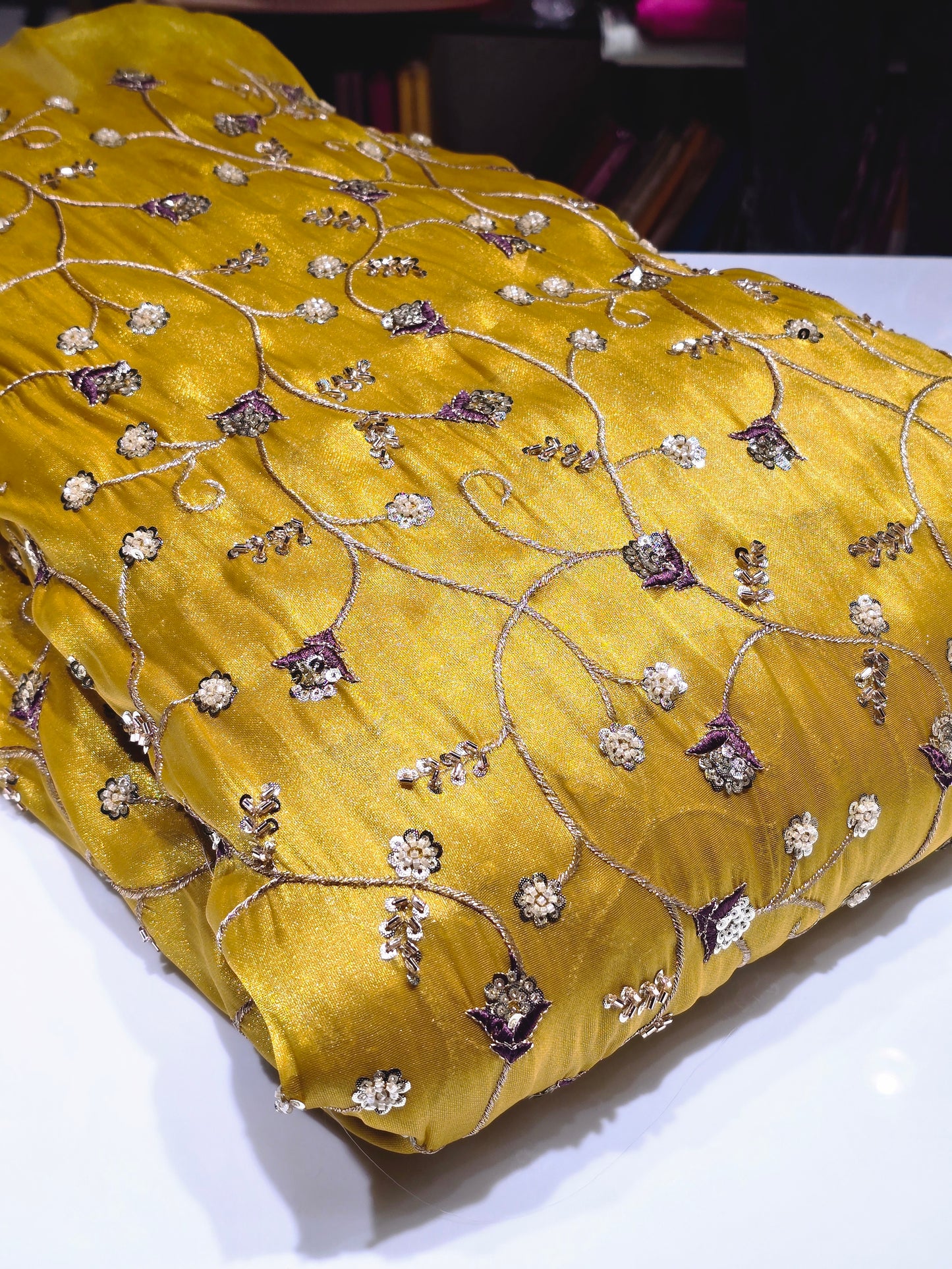 Chandania silk with jerry embroidery design